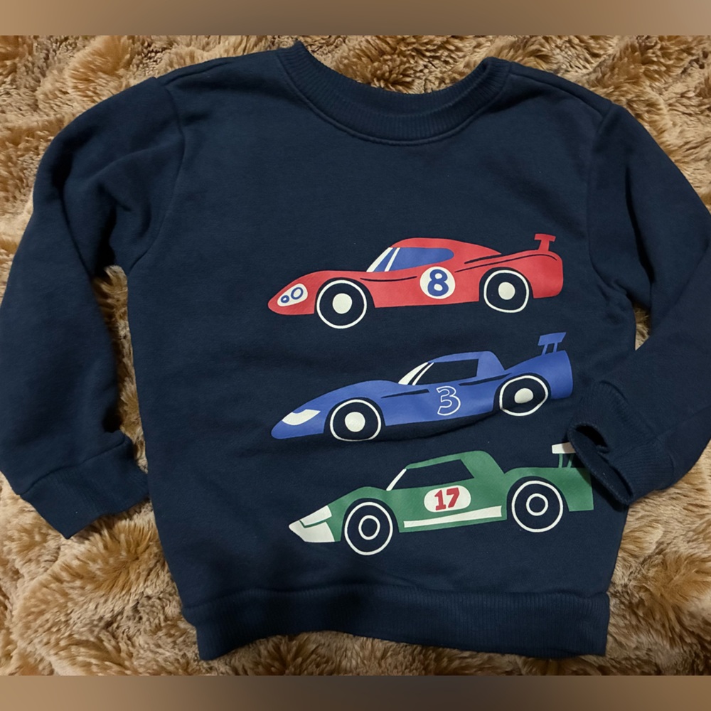 Like new toddler Garanimals Navy race car Sweatshirt in 3T - Picture 2 of 4
